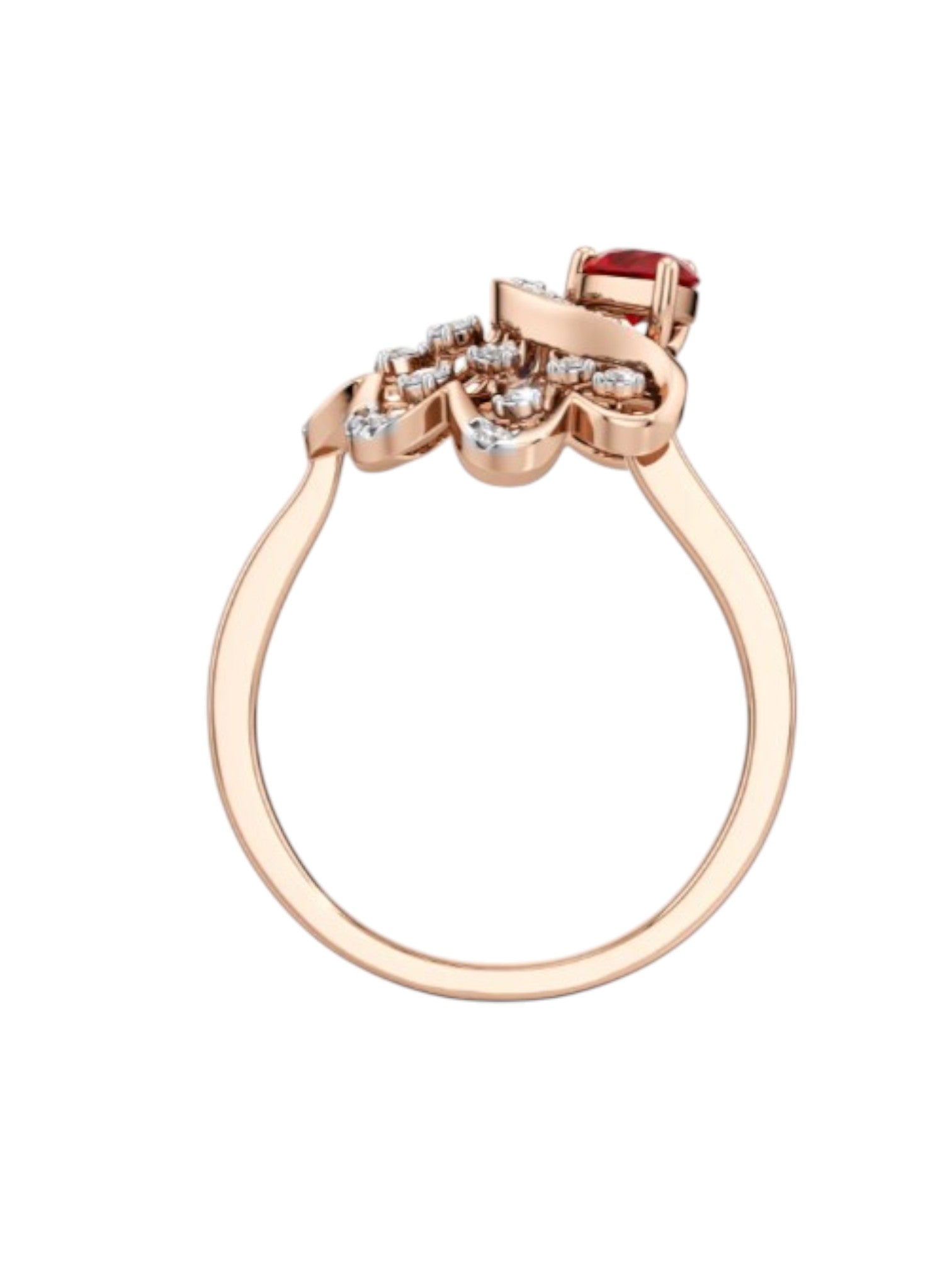 Sterling Silver Rose Gold Plated CZ Stone Light Weight Ring For Women By Kesardeep